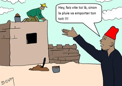 A l’approche de l’hivernage, la reprise des toitures des maisons occupe les sujets de conversation !