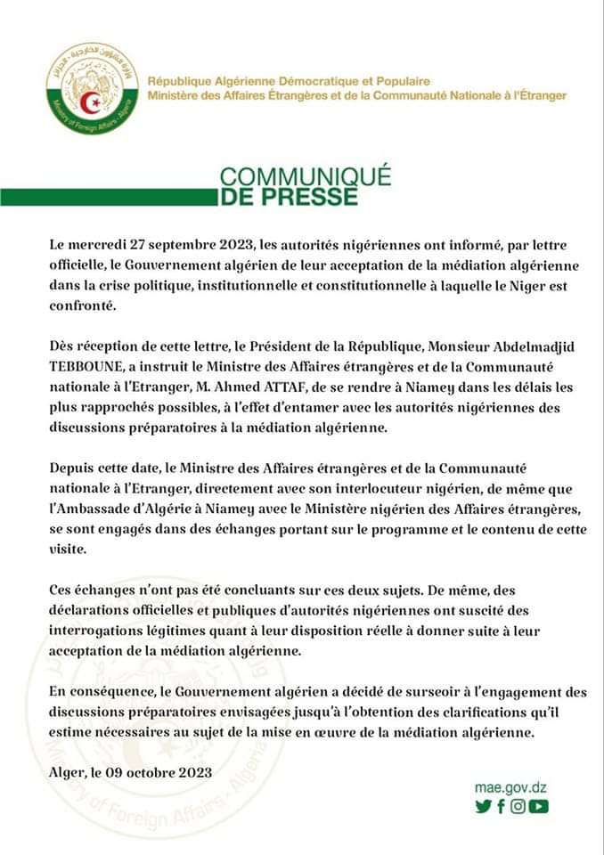 Communiqué de presse